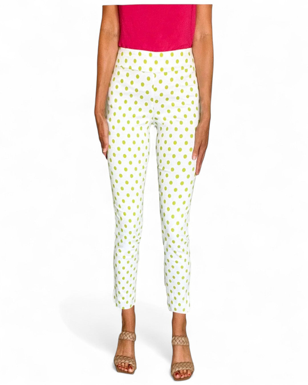 Krazy Larry P507 Pull on Pant - Lime Polka Dot LIME POLKA DOT / 0 / P507