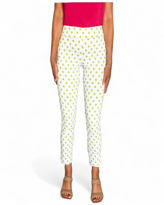 Krazy Larry P507 Pull on Pant - Lime Polka Dot LIME POLKA DOT / 0 / P507