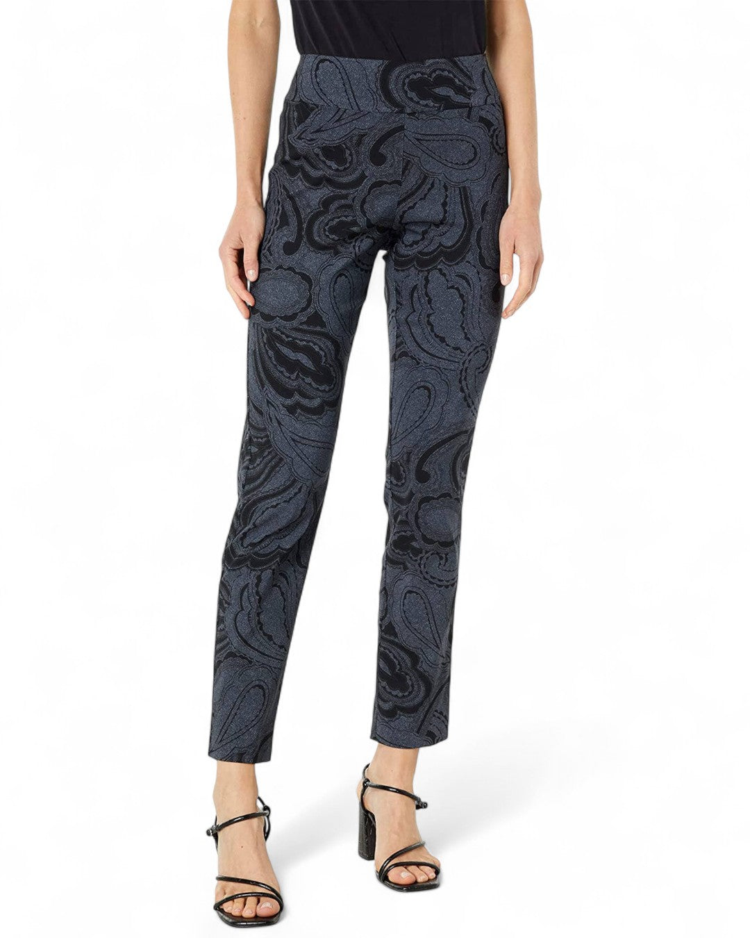 Krazy Larry P507 Pull on Pant - Paisley Grey Black Pattern PAISLEY GREY BLACK PATTERN / 0 / P507