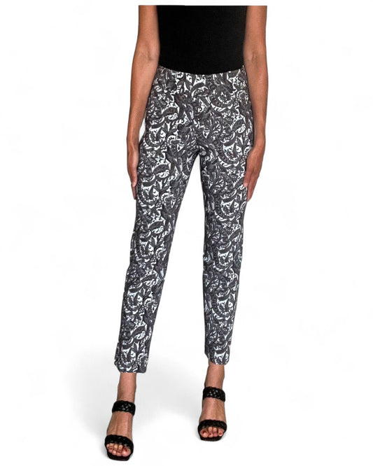 Krazy Larry P507 Pull on Pant - Silver Paisley SILVER PAISLEY / 0 / P507