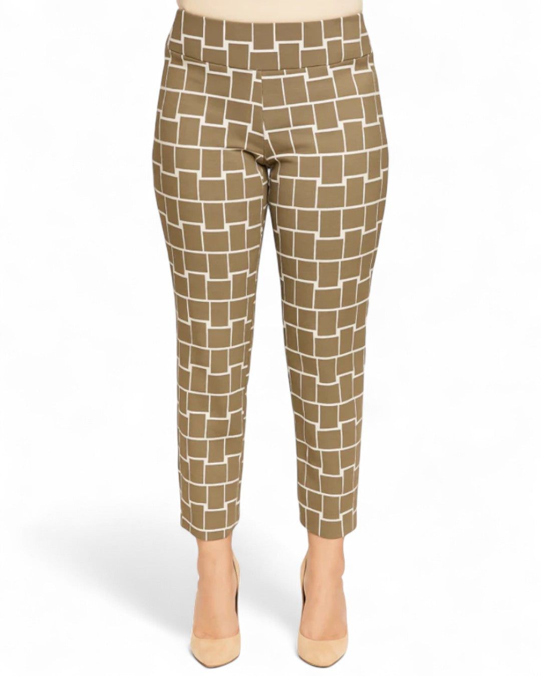 Krazy Larry P507 Pull on Pant - Taupe Ivory Cubes TAUPE IVORY CUBES / 0 / P507