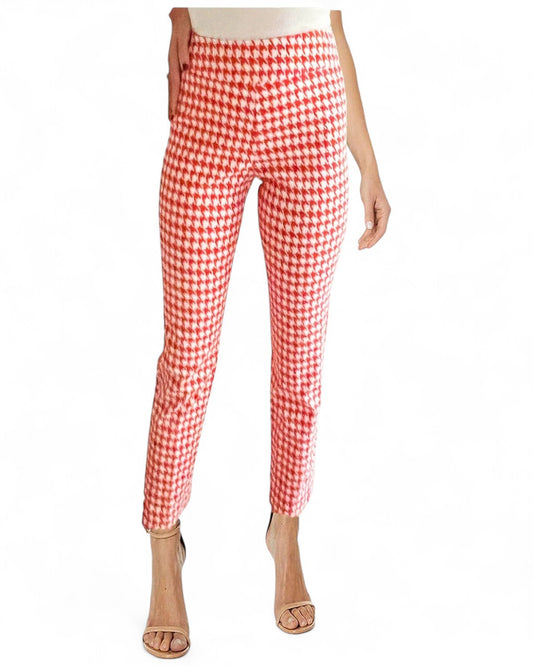 Krazy Larry P507 Pull on Pant - Tomato Mini Houndstooth TOMATO MINI HOUNDSTOOTH / 0 / P507